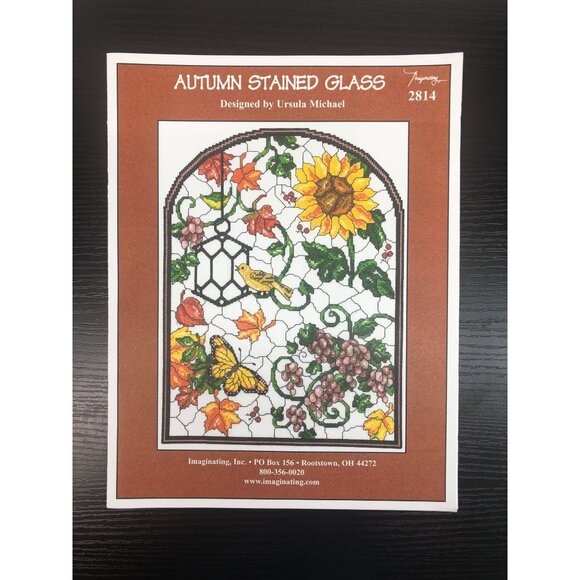 Ursula Michael Autumn Stained Glass Cross Stitch Pattern Imaginating - Picture 1 of 2
